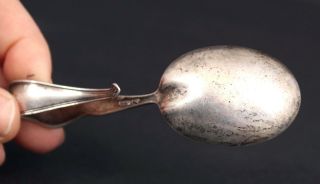 Antique Sterling Silver Mother Goose Baby Spoon,  Baby Rattle & Teething Ring 8
