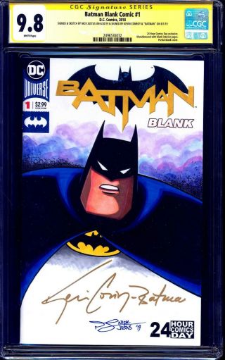Batman 1 Blank Cgc Ss 9.  8 Signed Kevin Conroy Btas Sketch Nick Justus