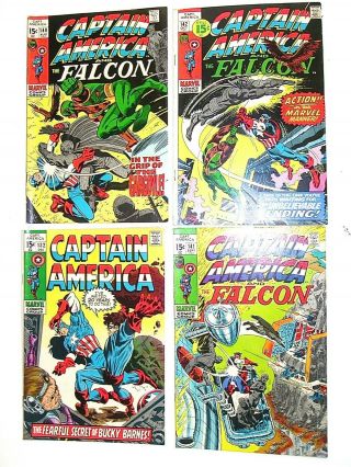 Four Early Issues Of Captain America And Captain America And Falcon,  1970 - 71