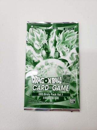 Dragon Ball Tcg Card Game Broly Vol 1 Promo Pack