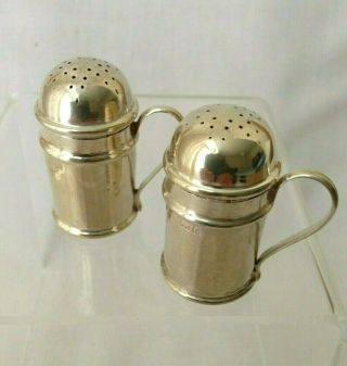 Antique Sterling Silver Miniature Pepper Pots Or Pounce Pots Dated 1904 (2 Pots)