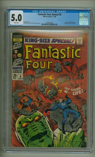 Fantastic Four Annual 6 (cgc 5.  0) White; Franklin Richards; Annihilus (c 24794)
