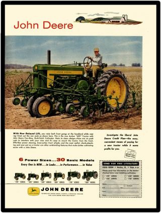 John Deere Farm Equipment Metal Sign: John Deere Model 620 Tractor Featured