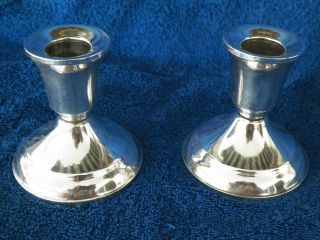 Set Of 2 Duchin 3  Weighted Sterling Silver Candlesticks
