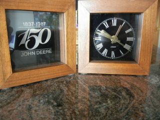 John Deere 150th Anniversary Desk Clock 1837 - 1987 - - A Factory Gift