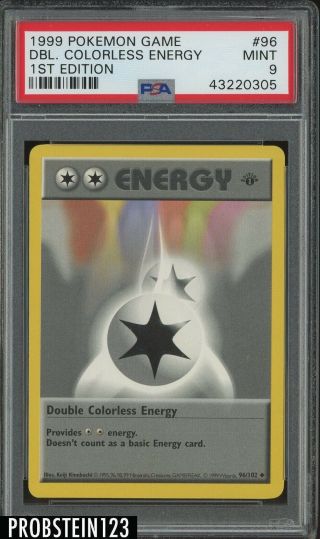 1999 Pokemon Game 1st Edition 96 Double Colorless Energy Psa 9