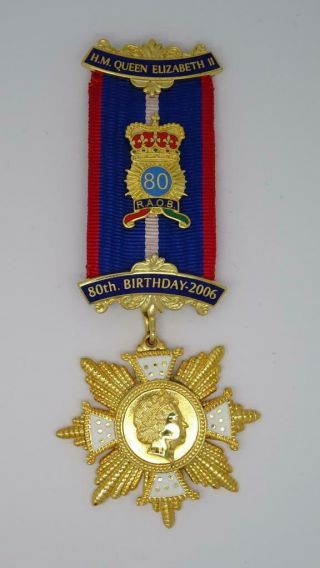 Rare 2006 Raob Medal - Masonic Buffaloes H.  M Queen Elizabeth 80th Birthday