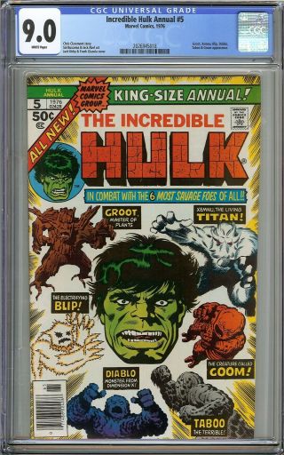 Incredible Hulk Annual 5 Cgc 9.  0 Hulk Vs Groot & Marvel Monsters Jack Kirby
