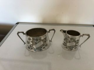 Silver Plated Sugar Bowl And Milk/cream Jug (m & S 55)