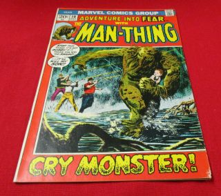 Adventure Into Fear 10 1st Man - Thing Marvel Fn,  6.  5