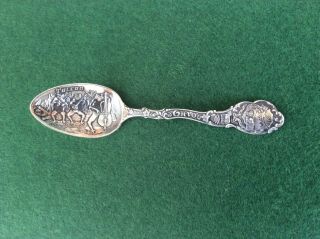 Sterling Silver Souvenir Spoon From Toledo Ohio With Frog Band - 5 1/2 Inches