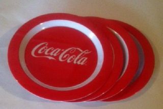 Coca Cola Coke 4 Pc Wave Melamine Plates Set