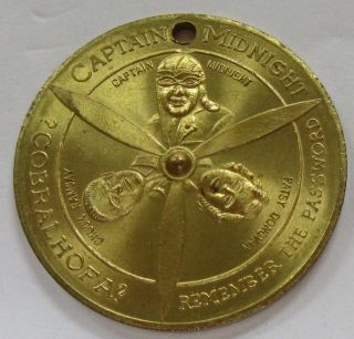 1940 Captain Midnight Flight Patrol Medal Uncirculated " Spinner Token "