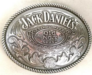 Jack Daniels Oval Silver Tone Lg Metal Belt Buckle Old No.  7 Brand 2005 5008jd