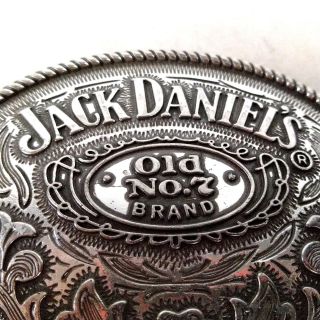 Jack Daniels Oval Silver Tone Lg Metal Belt Buckle Old No.  7 Brand 2005 5008JD 2