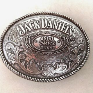 Jack Daniels Oval Silver Tone Lg Metal Belt Buckle Old No.  7 Brand 2005 5008JD 5
