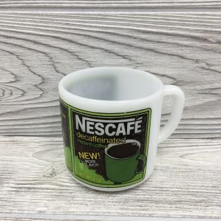 Vintage Nestle Nescafe Decaffeinated Instant Coffee Milk Glass Coffee Mug Cup 2