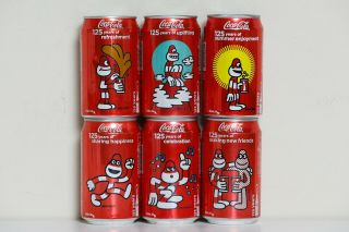 2011 Coca Cola 6 Cans Set From Hong Kong,  125 Years