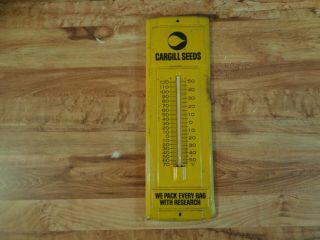 Vintage Cargill Seeds 14 " Thermometer We Pack Every Bag With Research