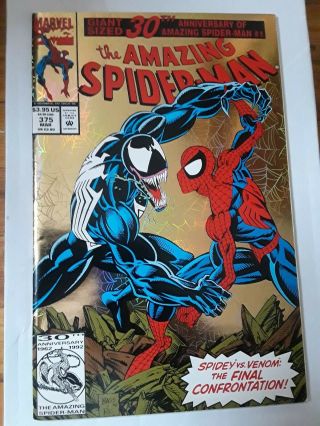 1993 Spiderman 375 Foil Cover Vf/nm Marvel Comics