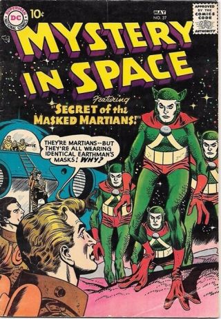 Mystery In Space Comic Book 37,  Dc Comics 1957 Very Good/very Good,