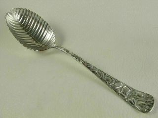 Magnolia (1891) By Wm Rogers Silverplate 8 3/8 " Berry Serving Spoon Leaf Bowl