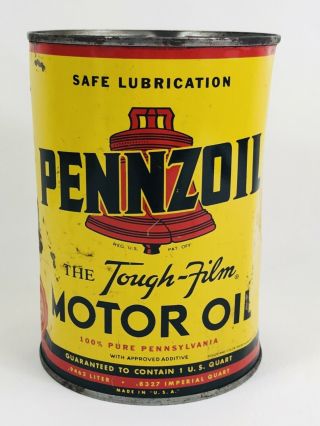 Pennzoil The Tough Film Motor Oil 1 Qt.  Can,  Gas & Oil Advertising 224