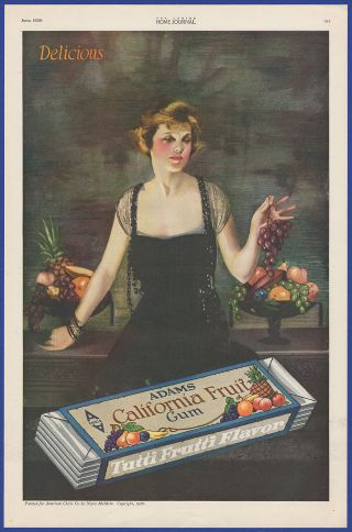 Vintage 1920 Adams California Fruit Chewing Gum Neysa Mcmein Art Print Ad 1920 