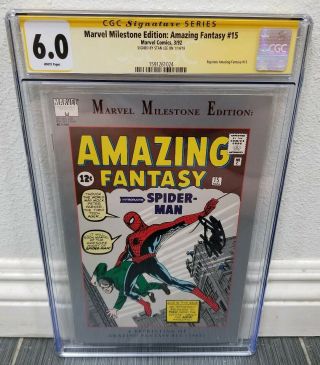 Fantasy 15 Marvel Milestone Cgc Graded Signed Stan Lee Spiderman 1 Rare