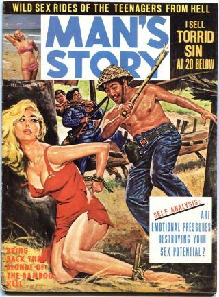 Man”s Story 12/1965 - - Viet Cong Terror Torture - Bondage - - Cheesecake - Pulp
