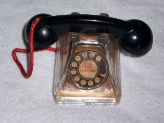 Telephone Glass Candy Container With Cover By J H Millstein