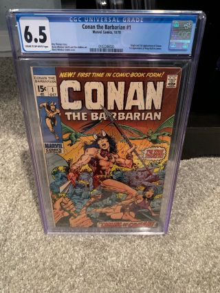 Conan The Barbarian (marvel) 1 1970 Cgc 6.  5 Case And Book
