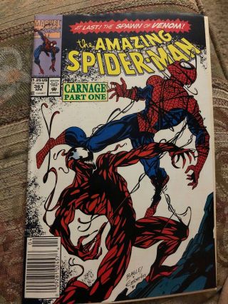 Marvel Spiderman 361 362 363 1st App Of Carnage Newsstand Low Fine,  Mid