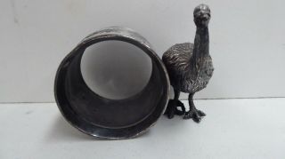 Vintage Art Deco Australian Emu Silver Plate Napkin Ring