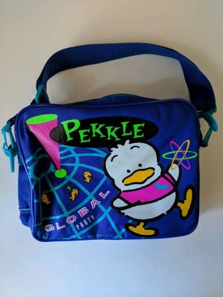 Vintage 1990s Sanrio Pekkle Blue Insulated Soft Cooler Lunchbox Hello Kitty