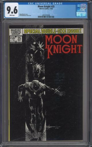 Moon Knight 25 Cgc 9.  6 White Pages 1st Black Spectre