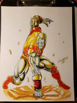 Colossus Xmen Art Drawing Painting Signed By Key