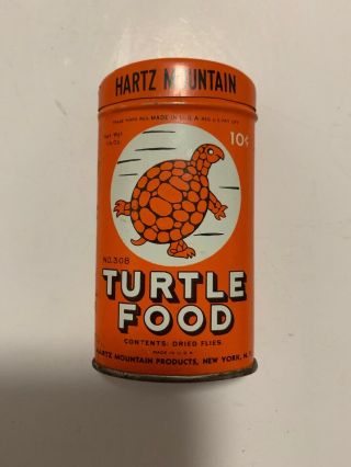 Old Turtle Food Can.  Hartz Mountain.  Vintage Tin.  1950’s Still Contains Food