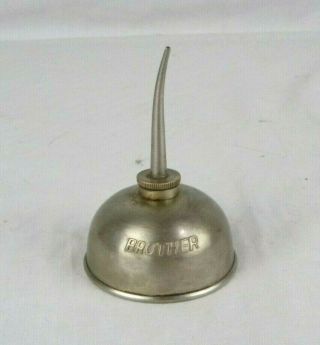 Antique Vintage Brother Sewing Machine Oiler Small Tin Oil Can Embossed 3 "