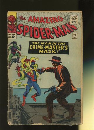 Spider - Man 26 Gd 1.  8 1 Book Marvel 1st Crime - Master Peter Parker