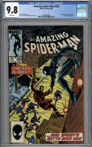 Spider - Man 265 Cgc 9.  8 Nm/mt 1st Appearance Of Silver Sable White Pages