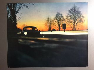 1966 Porsche 356 Coupe Showroom Advertising Sales Poster Rare Awesome Vg