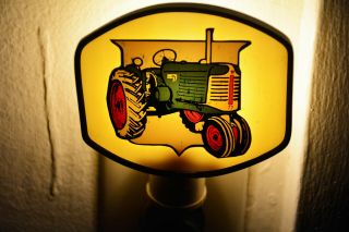 Vintage Oliver 77 Tractor Stained Glass Swivel Night Light Old Style Nos