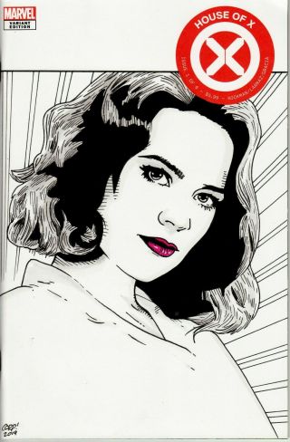 House Of X 1 Blank Variant With Hayley Atwell Agent Carter Painted Sketch