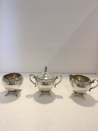 Vintage Rogers & Bro’s Rose Silver Plated Sugar And Creamer Set