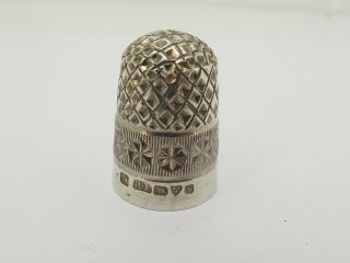 Antique Chester Hallmarked Sterling Silver Cased Thimble 3