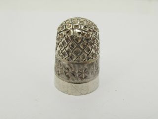 Antique Chester Hallmarked Sterling Silver Cased Thimble 4