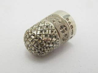 Antique Chester Hallmarked Sterling Silver Cased Thimble 5