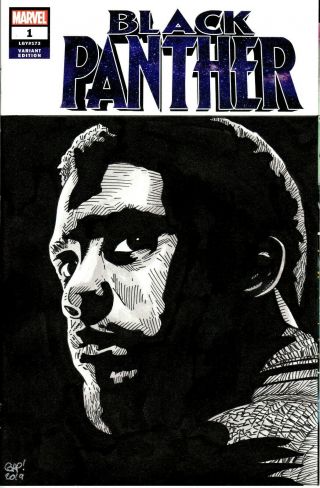 Black Panther 1 Blank Variant With Avengers Endgame Sketch Of Black Panther