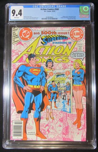 Action Comics 500 Cgc 9.  4.  Superman & Action Comics History.  Infinity Cover